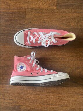 Converse Chuck Taylor All Star Pink High Top Sneakers Womens 7 Canvas